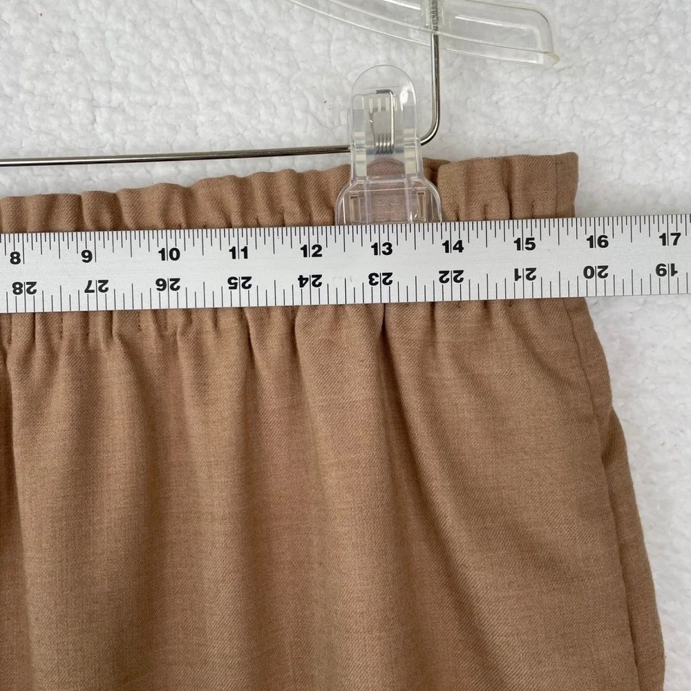 J.Crew‎ Camel Wool Blend Elastic Waist Mini Skirt with Pockets Size 12 95435